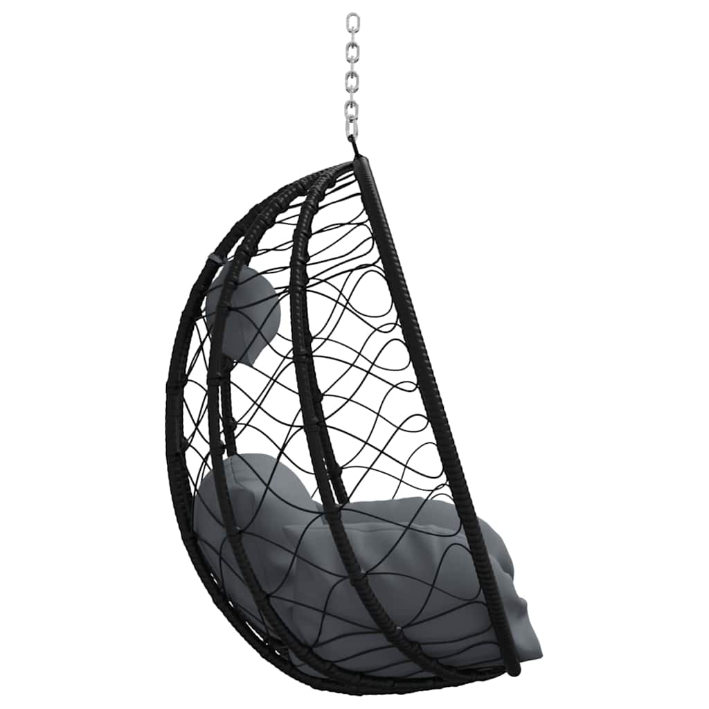 Hängendes Ei-Stuhl Anthrazit 91,5 x 54,5 x 107 cm Poly-Rattan