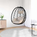Hängendes Ei-Stuhl Taupe 91,5 x 54,5 x 107 cm Poly-Rattan