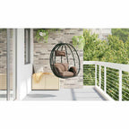 Hängendes Ei-Stuhl Kaffeebraun 91,5 x 54,5 x 107 cm Poly-Rattan