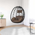 Hängendes Ei-Stuhl Kaffeebraun 91,5 x 54,5 x 107 cm Poly-Rattan
