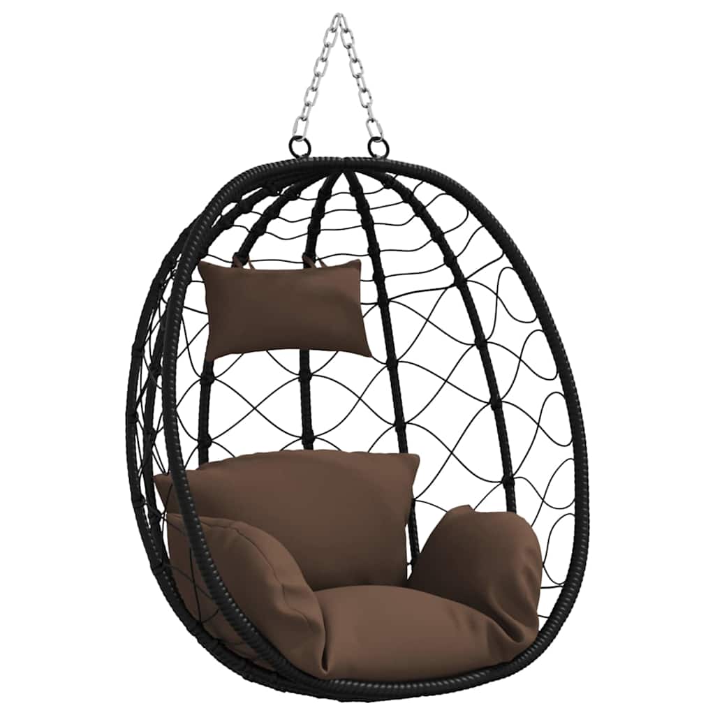 Hängendes Ei-Stuhl Kaffeebraun 91,5 x 54,5 x 107 cm Poly-Rattan