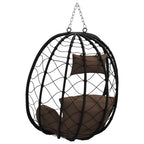 Hängendes Ei-Stuhl Kaffeebraun 91,5 x 54,5 x 107 cm Poly-Rattan