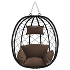 Hängendes Ei-Stuhl Kaffeebraun 91,5 x 54,5 x 107 cm Poly-Rattan