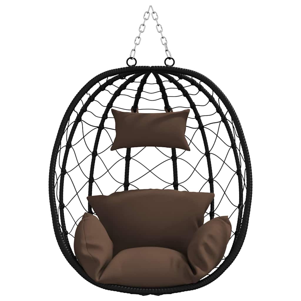 Hängendes Ei-Stuhl Kaffeebraun 91,5 x 54,5 x 107 cm Poly-Rattan