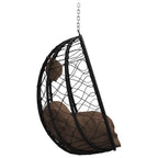 Hängendes Ei-Stuhl Kaffeebraun 91,5 x 54,5 x 107 cm Poly-Rattan