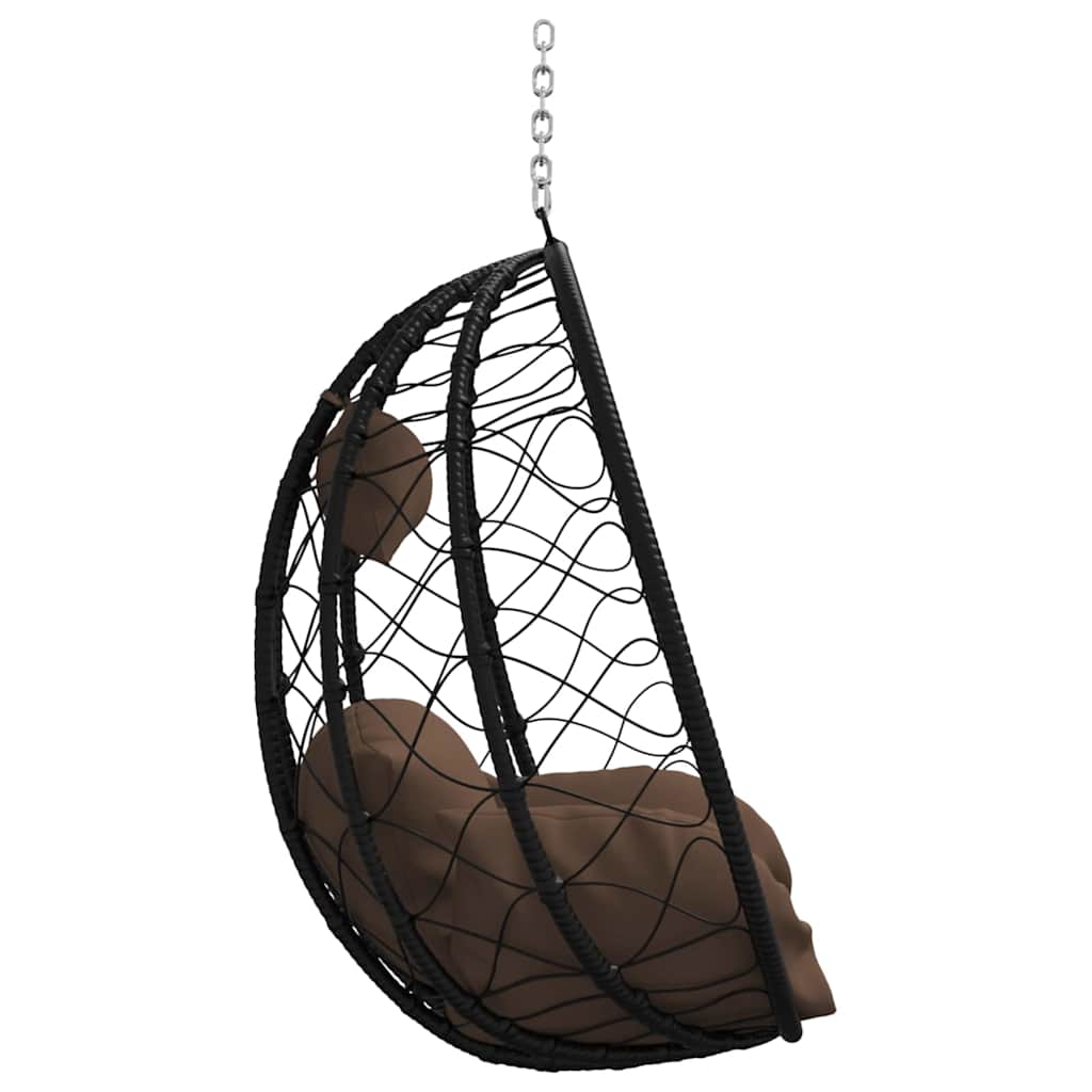 Hängendes Ei-Stuhl Kaffeebraun 91,5 x 54,5 x 107 cm Poly-Rattan