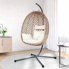 Hängendes Ei-Stuhl Hellcreme 104 x 100 x 191 cm Poly-Rattan
