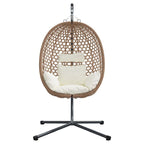 Hängendes Ei-Stuhl Hellcreme 104 x 100 x 191 cm Poly-Rattan