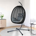Hängendes Ei-Stuhl Anthrazit und Schwarz 104 x 100 x 191 cm