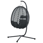 Hängendes Ei-Stuhl Anthrazit und Schwarz 104 x 100 x 191 cm