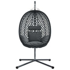 Hängendes Ei-Stuhl Anthrazit und Schwarz 104 x 100 x 191 cm