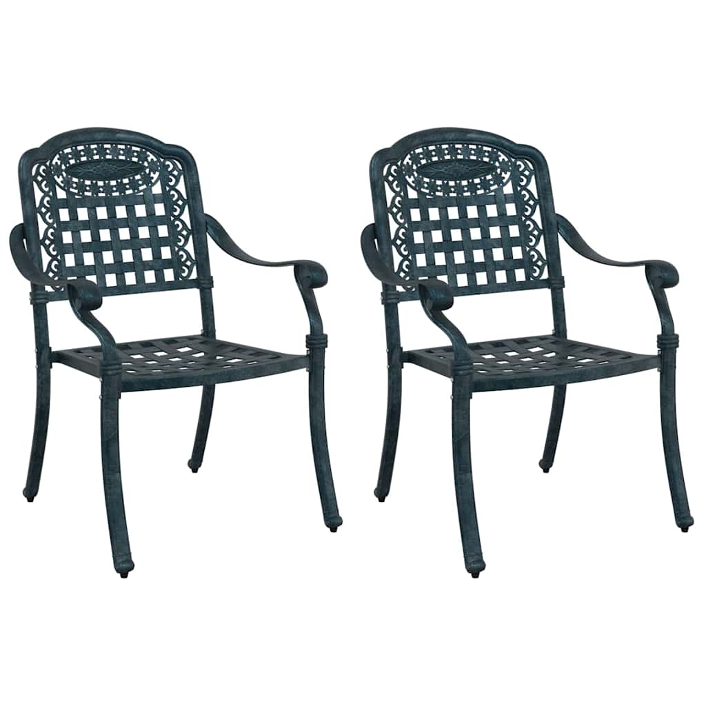 Gartenstuhl 2 pcs Grün 55 x 56,5 x 91cm Aluminium