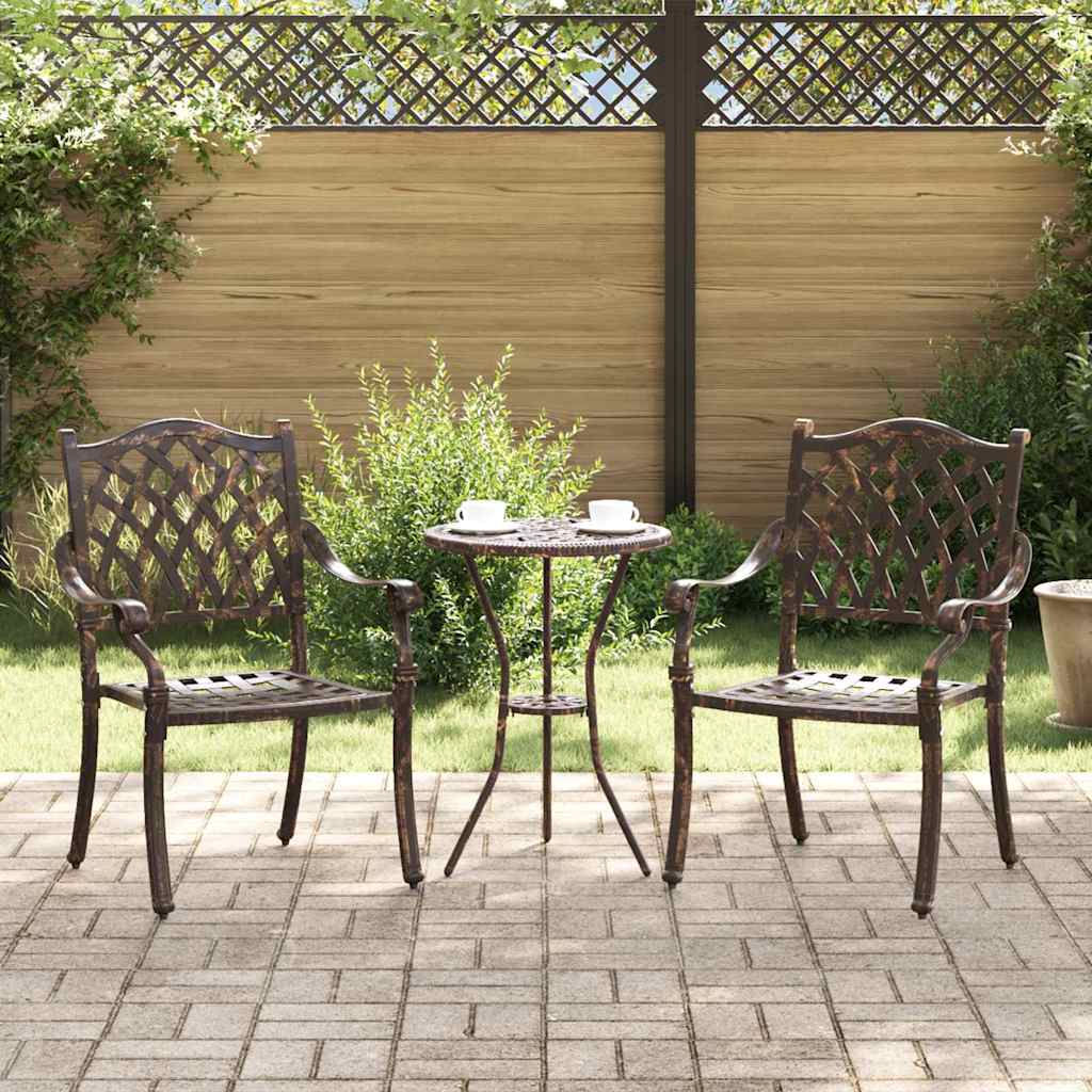 Gartenstuhl 2 pcs Bronze 56 x 55 x 92,5cm Aluminium