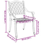 Gartenstuhl 2 pcs Bronze 56 x 55 x 92,5cm Aluminium