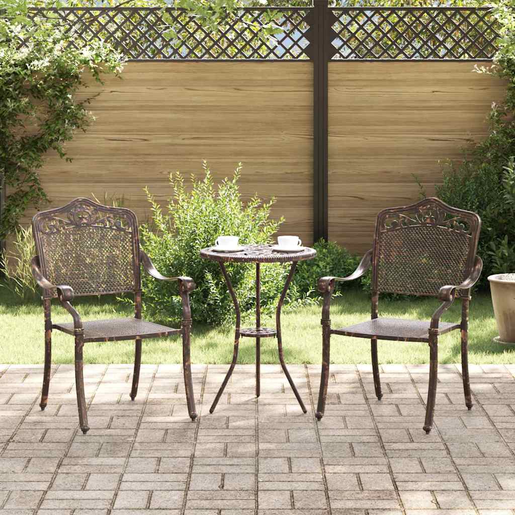 Gartenstuhl 2 pcs Bronze 55 x 55 x 92,5cm Aluminium