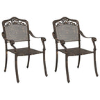 Gartenstuhl 2 pcs Bronze 55 x 55 x 92,5cm Aluminium