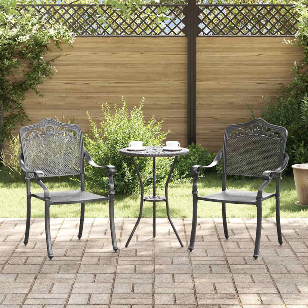 Gartenstuhl 2 pcs Schwarz 55 x 55 x 92,5cm Aluminium
