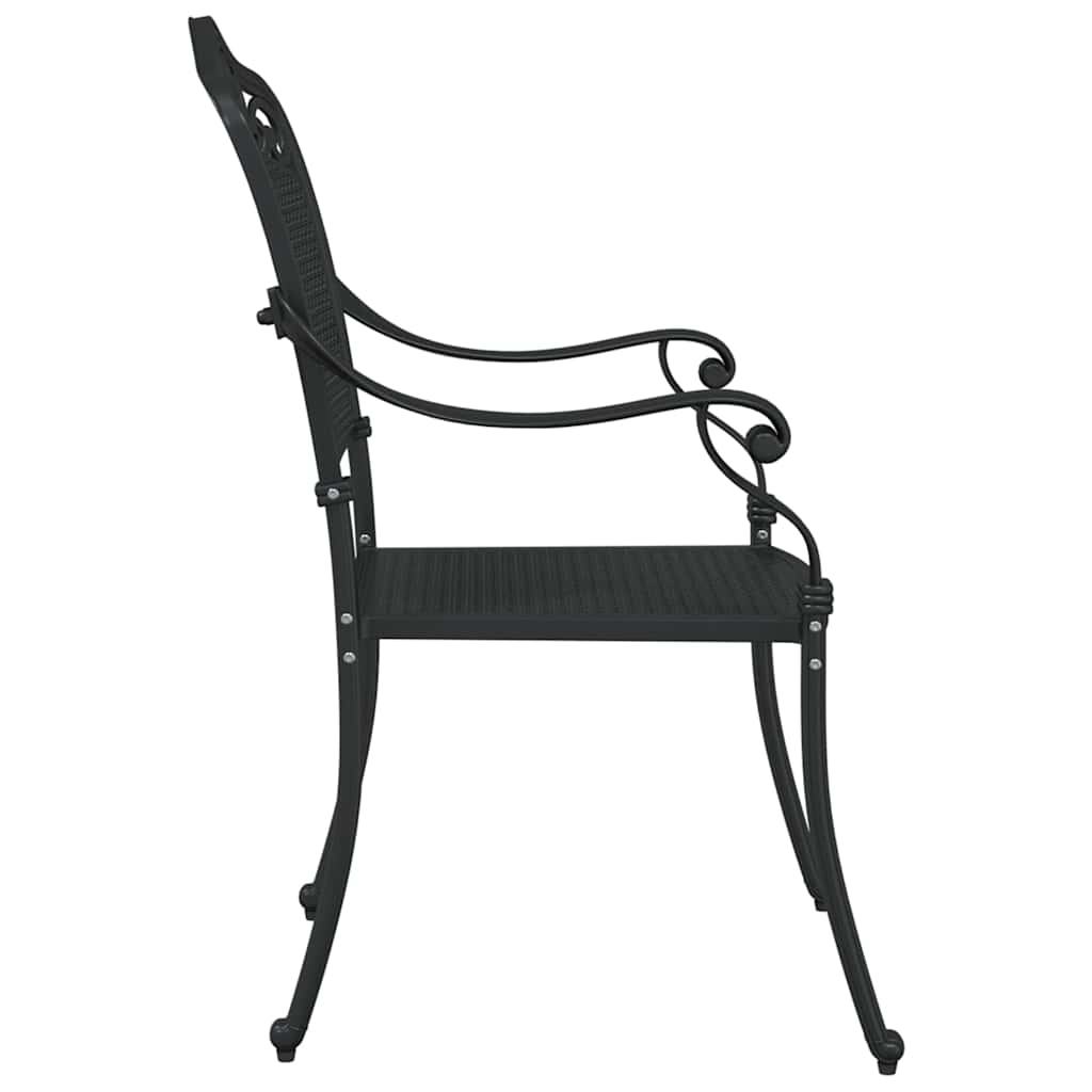 Gartenstuhl 2 pcs Schwarz 55 x 55 x 92,5cm Aluminium