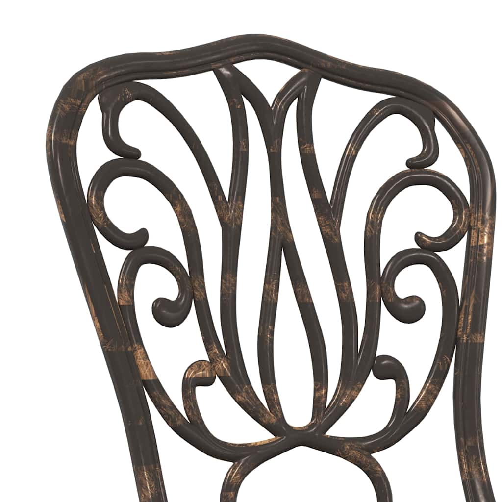 Garten Bistro Set 3 pcs Bronze Aluminium