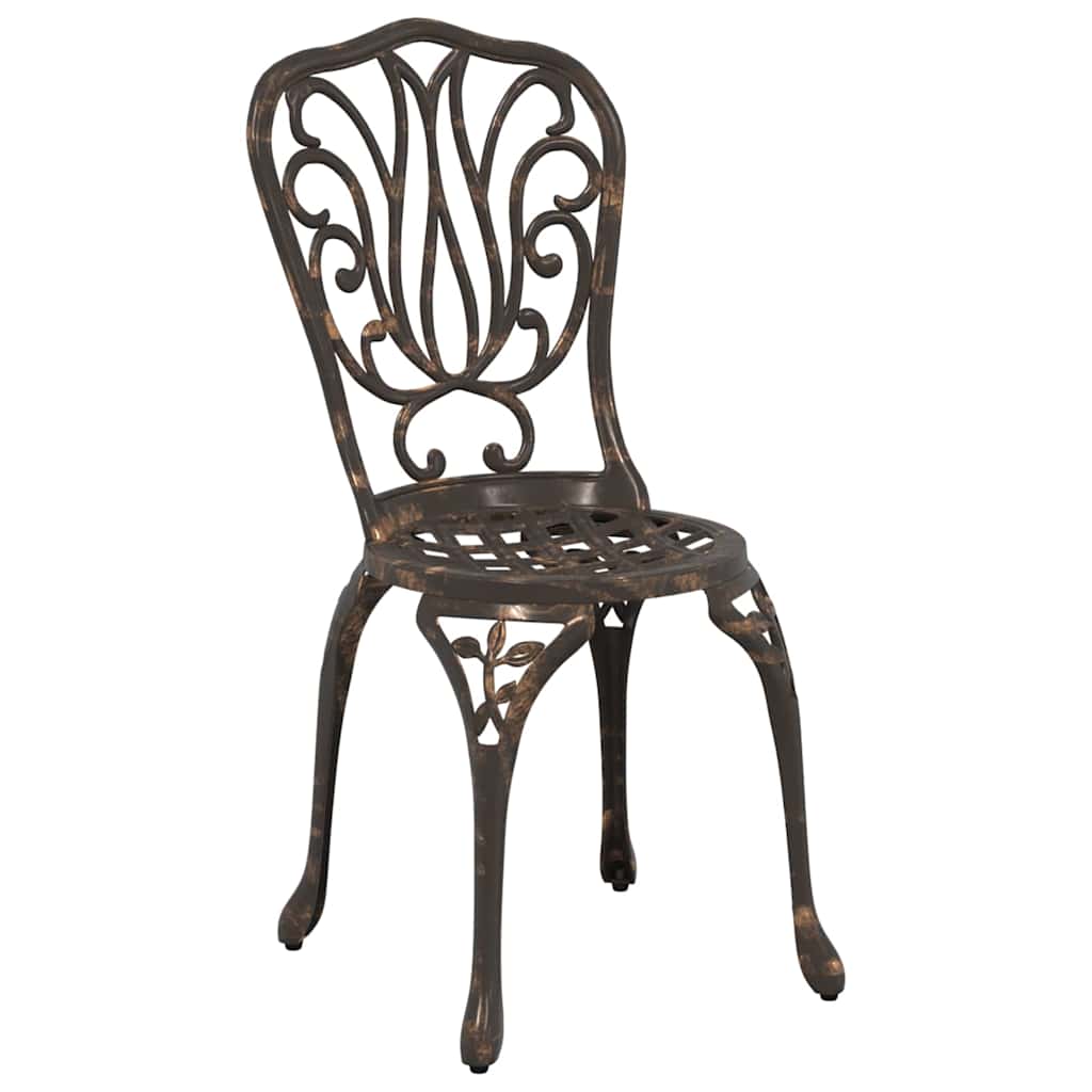 Garten Bistro Set 3 pcs Bronze Aluminium