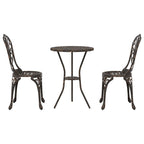 Garten Bistro Set 3 pcs Bronze Aluminium