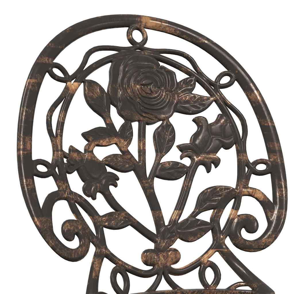 Garten Bistro Set 3 pcs Bronze Aluminium