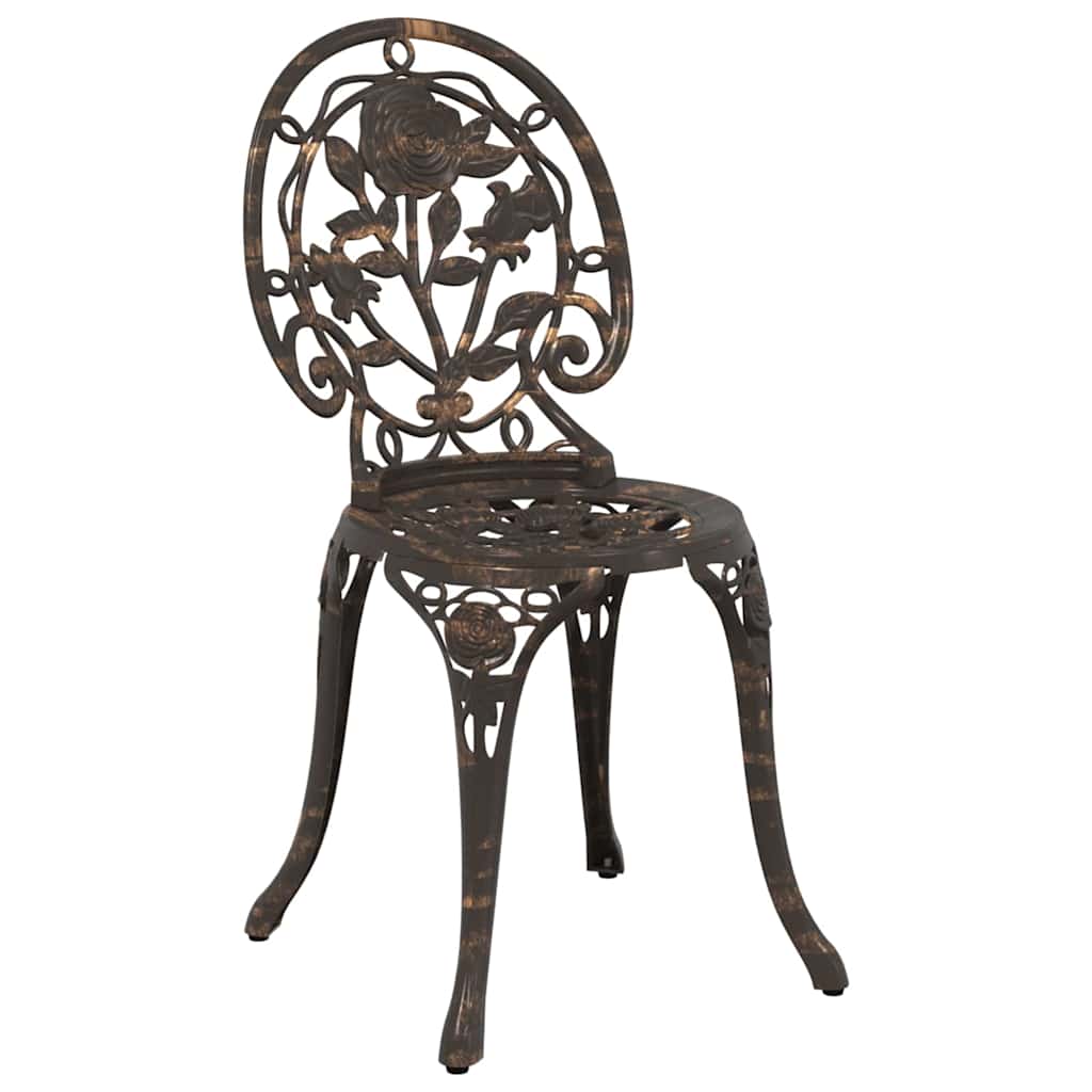 Garten Bistro Set 3 pcs Bronze Aluminium