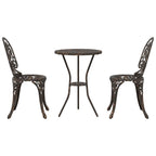 Garten Bistro Set 3 pcs Bronze Aluminium