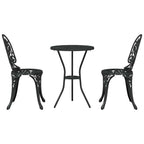 Garten Bistro Set 3 pcs Schwarz Aluminium