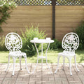 Garten Bistro Set 3 pcs Weiß Aluminium