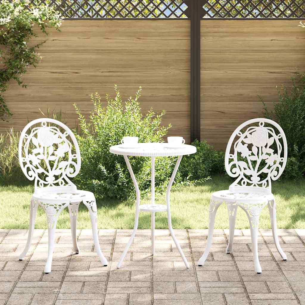 Garten Bistro Set 3 pcs Weiß Aluminium