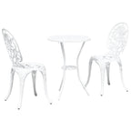 Garten Bistro Set 3 pcs Weiß Aluminium