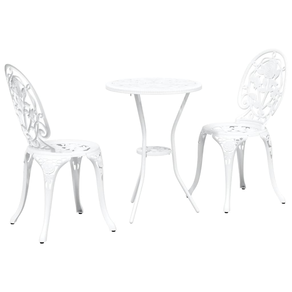 Garten Bistro Set 3 pcs Weiß Aluminium