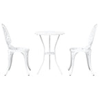 Garten Bistro Set 3 pcs Weiß Aluminium