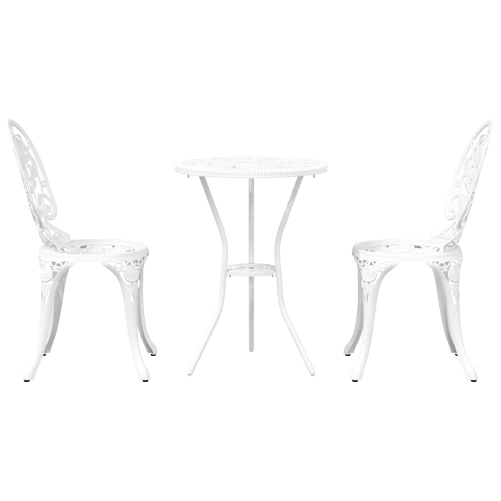 Garten Bistro Set 3 pcs Weiß Aluminium