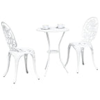 Garten Bistro Set 3 pcs Weiß Aluminium