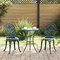 Garten Bistro Set 3 pcs Grün Aluminium