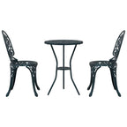 Garten Bistro Set 3 pcs Grün Aluminium