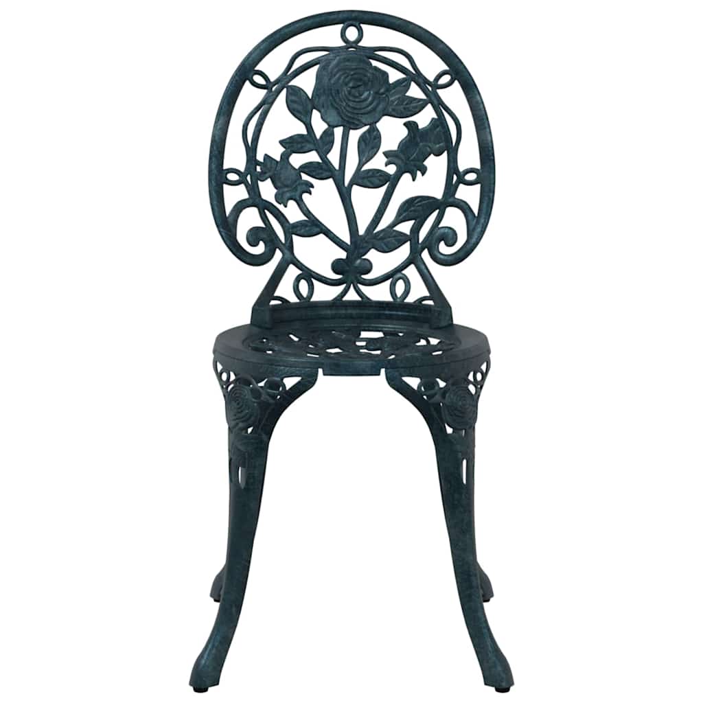Garten Bistro Set 3 pcs Grün Aluminium