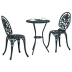 Garten Bistro Set 3 pcs Grün Aluminium