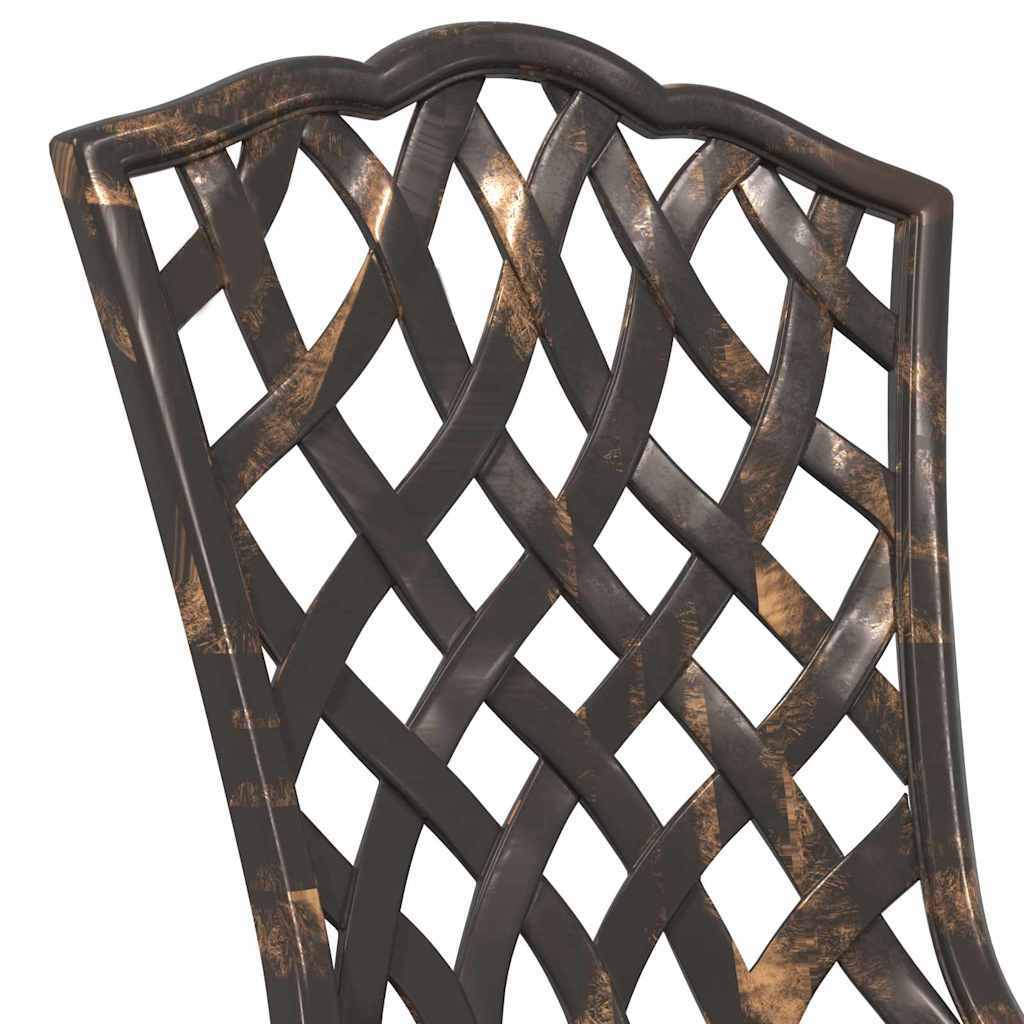 Garten Bistro Set 3 pcs Bronze Aluminium