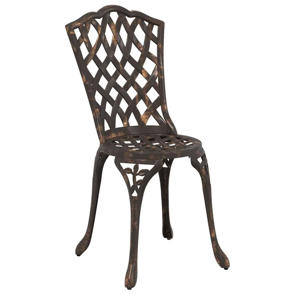 Garten Bistro Set 3 pcs Bronze Aluminium