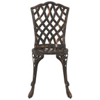 Garten Bistro Set 3 pcs Bronze Aluminium