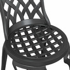 Garten Bistro Set 3 pcs Schwarz Aluminium