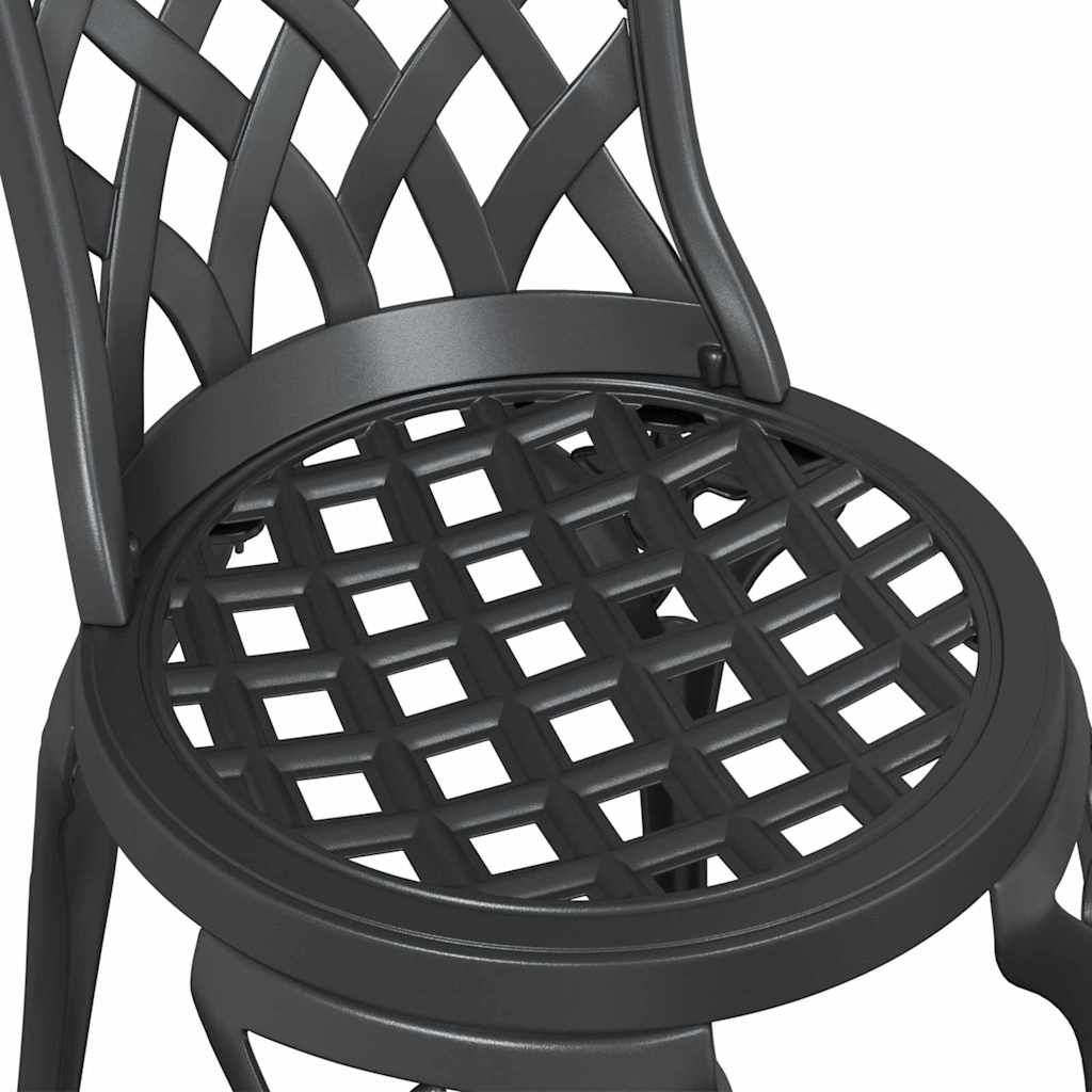 Garten Bistro Set 3 pcs Schwarz Aluminium