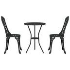 Garten Bistro Set 3 pcs Schwarz Aluminium