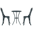 Garten Bistro Set 3 pcs Grün Aluminium