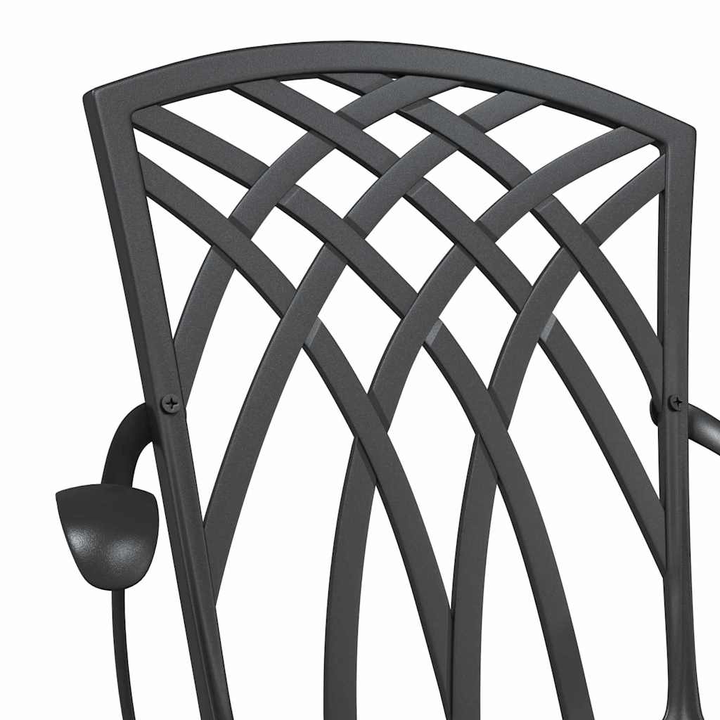 Gartenstuhl 2 pcs Schwarz 53 x 51 x 88,5 cm Aluminium