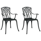 Gartenstuhl 2 pcs Schwarz 53 x 51 x 88,5 cm Aluminium