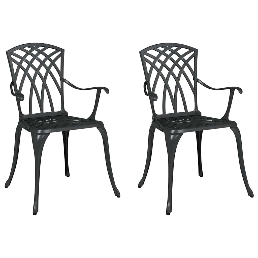 Gartenstuhl 2 pcs Schwarz 53 x 51 x 88,5 cm Aluminium